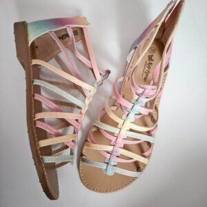NEW Self Esteem Strappy Rainbow Sandals Size 5 Girls or Size 8 Womens